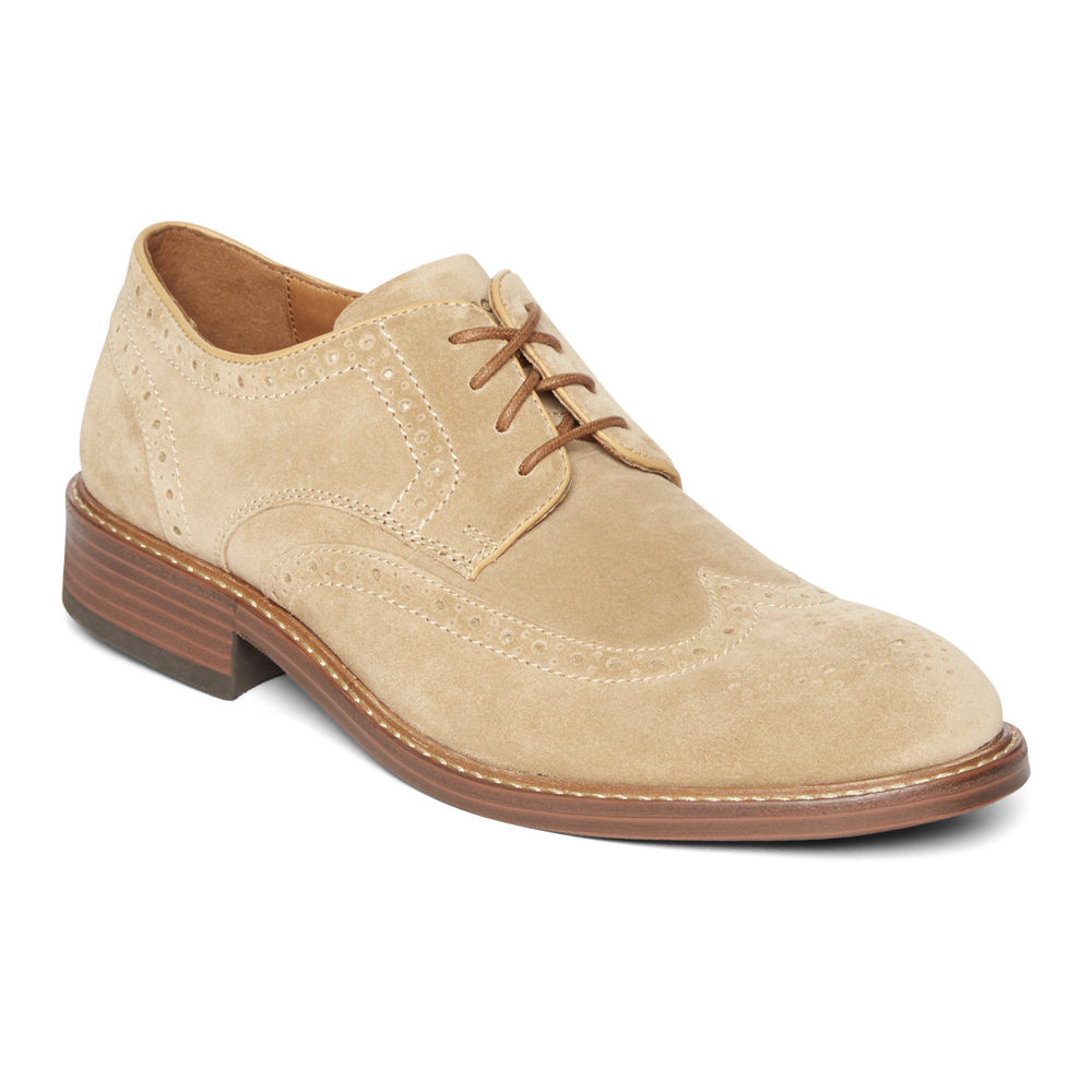 Rockport Singapore Mens Lace Up - Kenton Wingtip Khaki - ED6028341